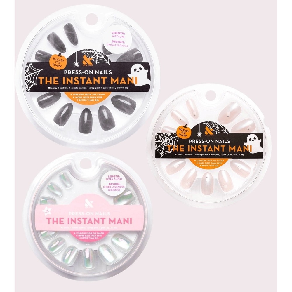 Olive &‎ June The Instant Mani Press-On Nails Lot 3 Halloween Shimmer Mixed New